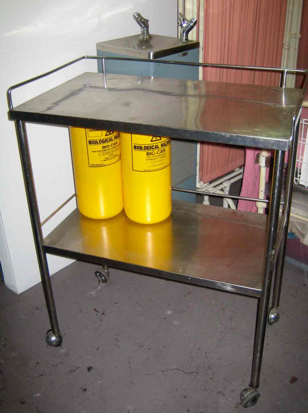 TROLLEY, Stainless Steel 2 Tier (Rectangular) - 44 x 76 x 95cmH